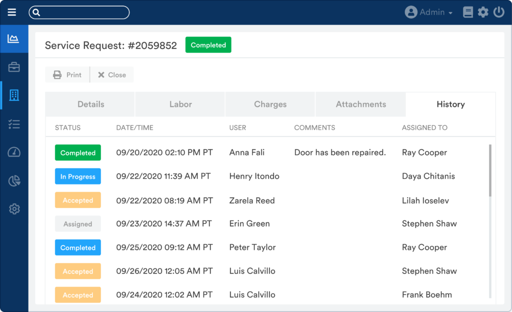 image showing how easy it is to submit service requests in WorkSpace property management software