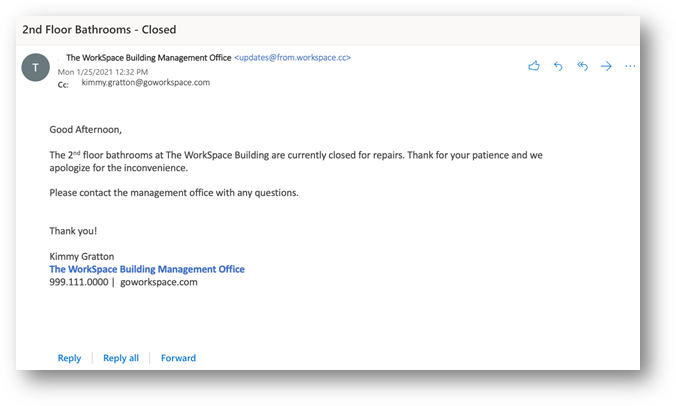 image showing how to use WorkSpace property management software to send out tenant broadcasts