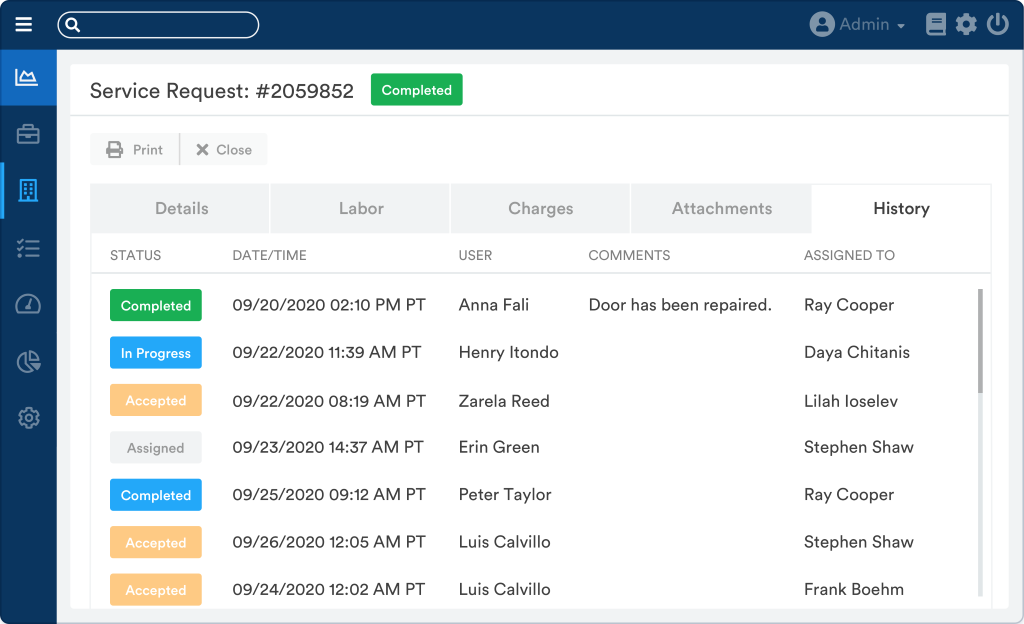 image showing how to use property management software to track service requests 