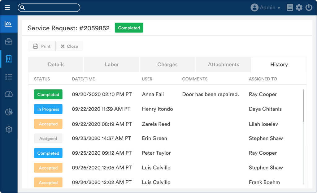 image showing how to use property management software to track service requests